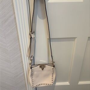 Valentino Garavani Cream Crossbody with Silver Accents